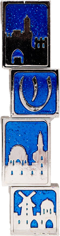 Blue Jerusalem Mezuzah