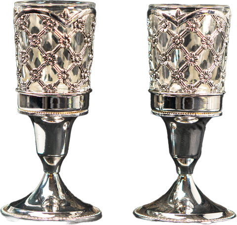 3 Piece Candleholder Set - Silver Lace
