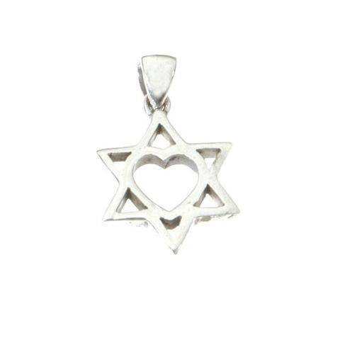 Heart within the Star of David Necklace