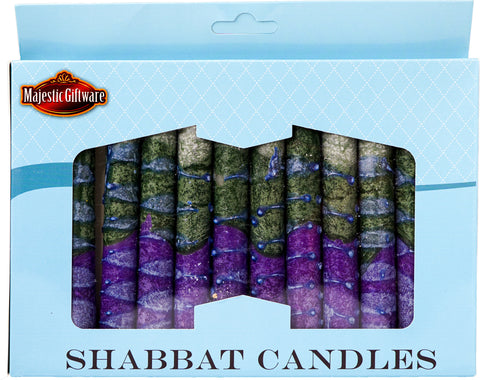 Purple/Green Shabbat Candles