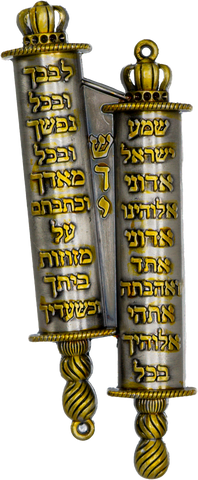 Mezuzah - Pewter Torah Scroll