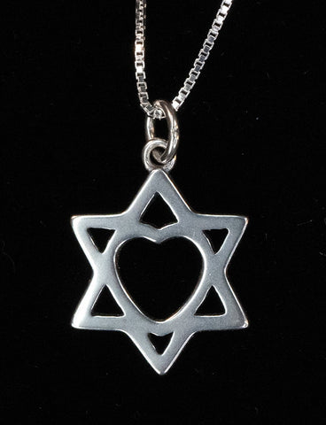 Heart within the Star of David Necklace