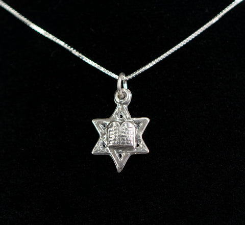 Star with 10 Commandments Necklace