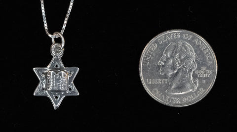 Star with 10 Commandments Necklace