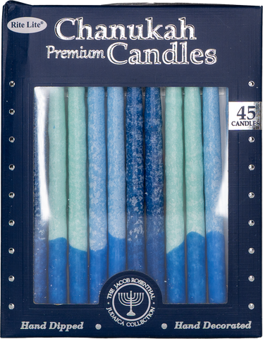 Frosted Shades of Blue Chanukah Candles