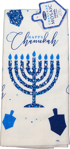 Mosaic Chanukah Menorah Towel