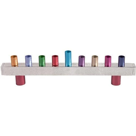 Colorful Hammered Hanukkiah  Limited Availability