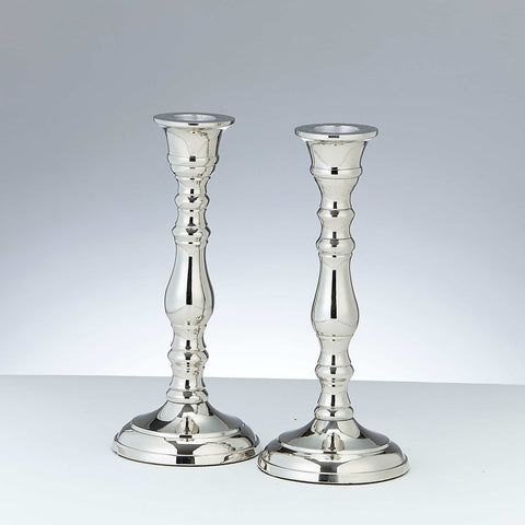 Traditional Nickel Plated Candlesticks