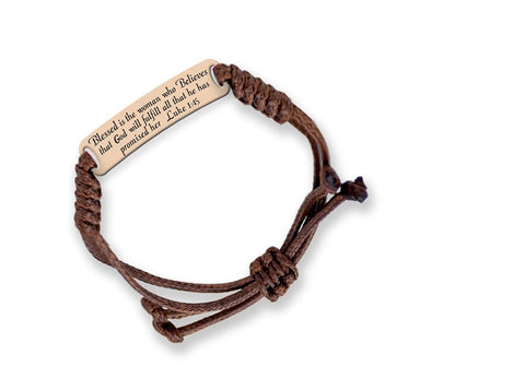 Brown / Brass Luke 1:45 Ladies Bracelet