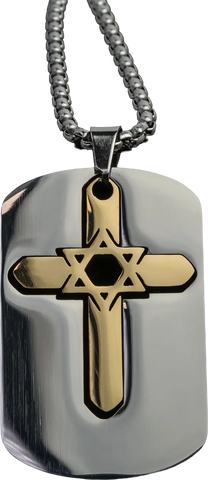 Cross & Star Dog Tag