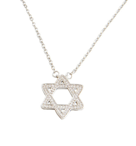 CZ Star of David Necklace