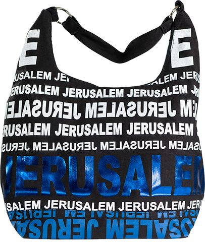 City Hobo Bag with Blue Jerusalem