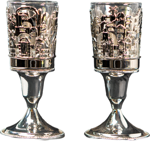 3 Piece Candleholder Set - Silver Jerusalem