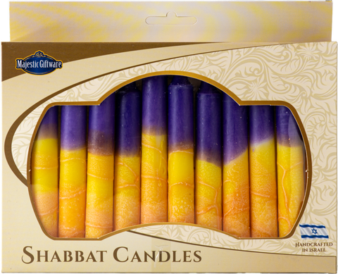 Yellow/Orange/Purple Shabbat Candles