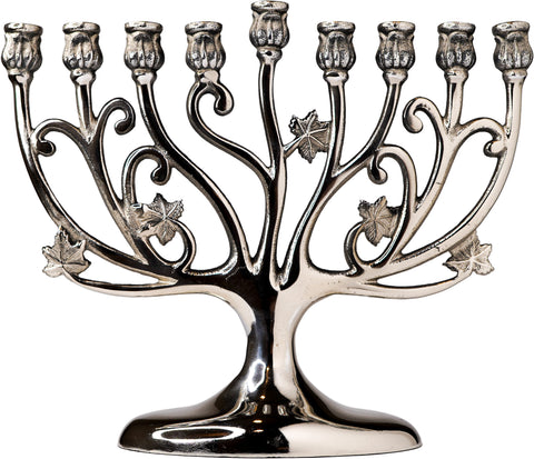 Tree of Life Chanukkah Menorah - Nickel