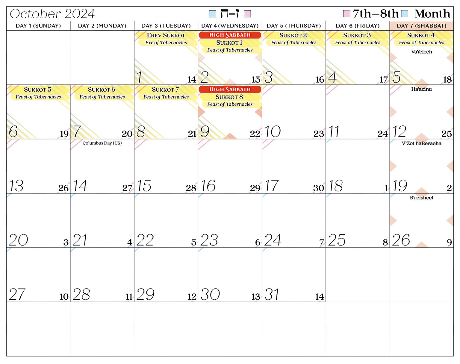 Zadok Calendar 2025-25