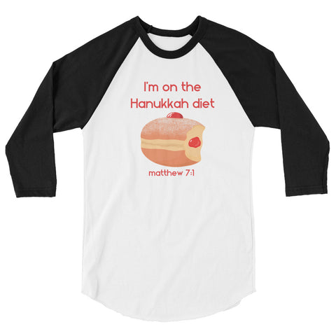 Hanukkah Diet 3/4 sleeve raglan shirt (unisex)